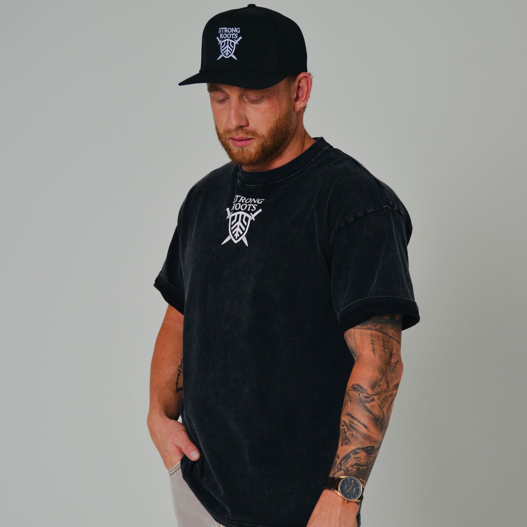 Strong Roots Oversized Garment -Dyed Tee