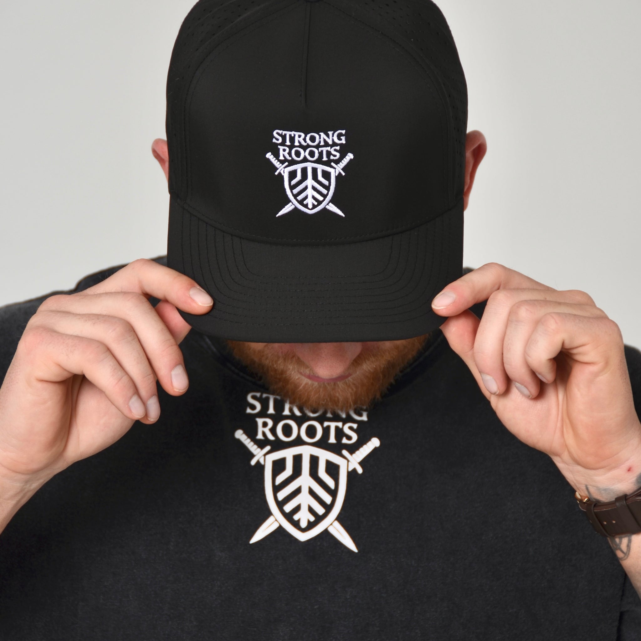 Strong Roots Performance Adjustable Hat – Black