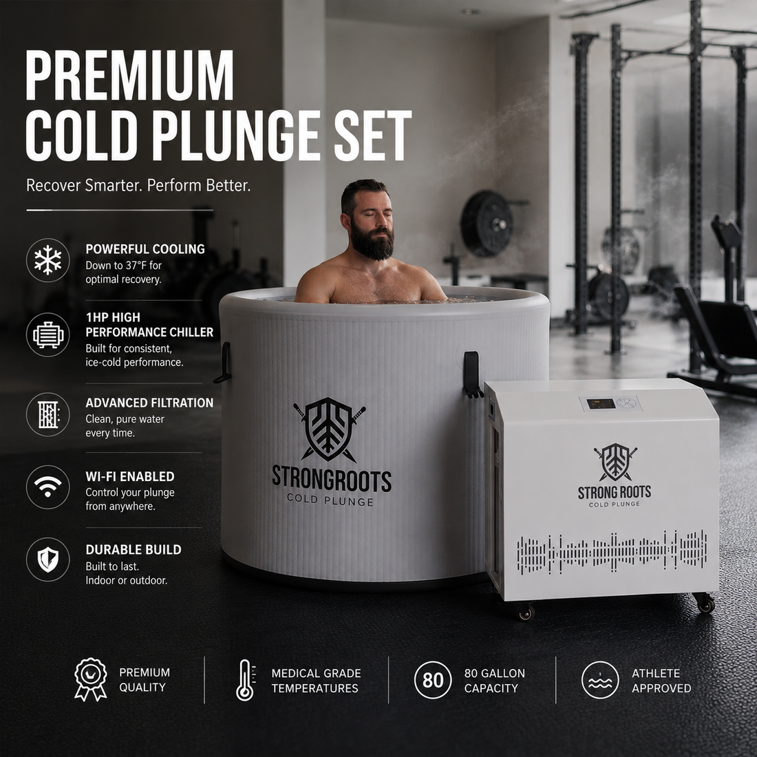 Strong Roots Cold Plunge System – True 1HP Chiller